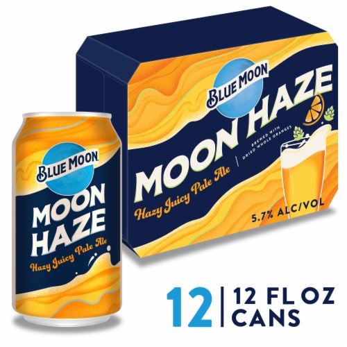 Blue Moon Moon Haze Pale Ale Beer Perspective: front
