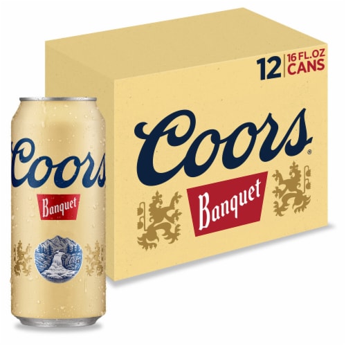 Coors Banquet American Lager Beer, 12 cans / 16 fl oz King Soopers