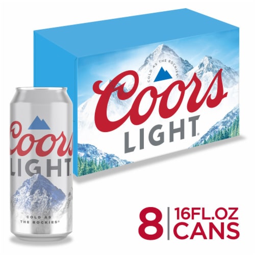 Coors Light American-style Light Lager Beer Perspective: front