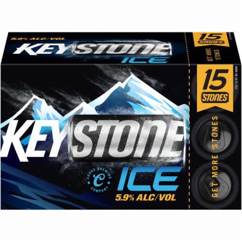 Keystone Ice Lager Beer Perspective: front