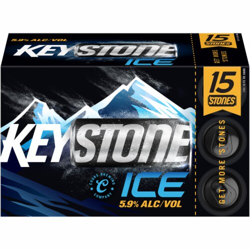 Keystone Ice Lager Beer Perspective: front