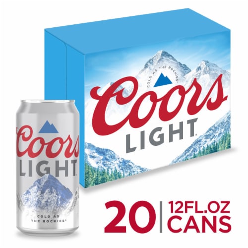 Coors Light American Style Light Lager Beer 20 Cans 12 Fl Oz Smith