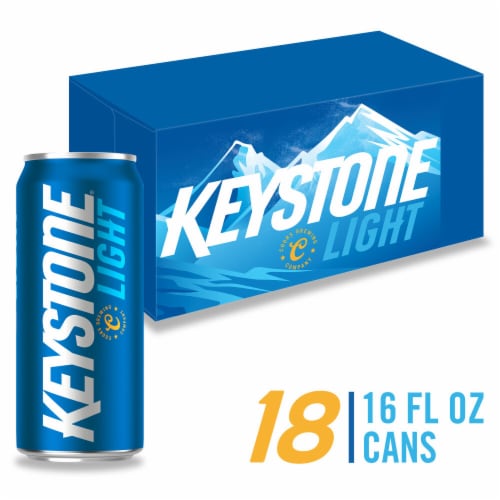Keystone American-style Light Lager Beer Perspective: front