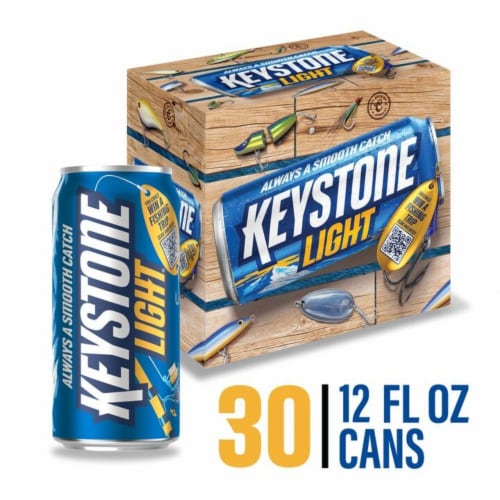 Keystone American-style Light Lager Beer Perspective: front