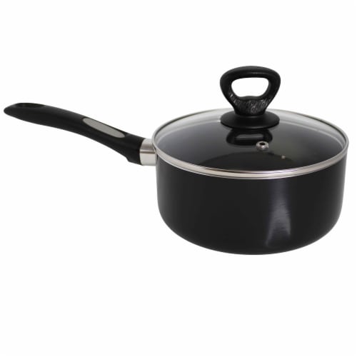 Mirro Get A Grip Nonstick Covered Saucepan - Black Perspective: front