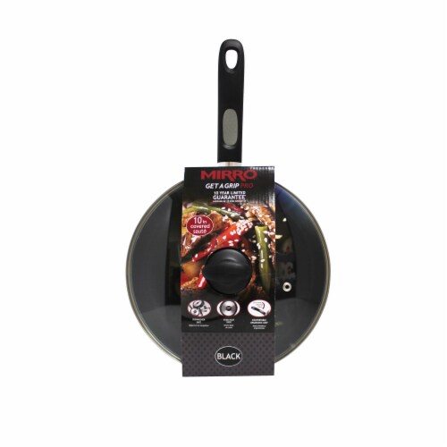 Mirro Get A Grip Nonstick Covered Skillet - Black Perspective: front