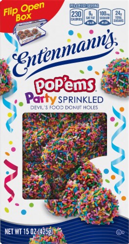 Entenmann s Pop ems Sprinkled Devil s Food Donut Holes 15 Oz 