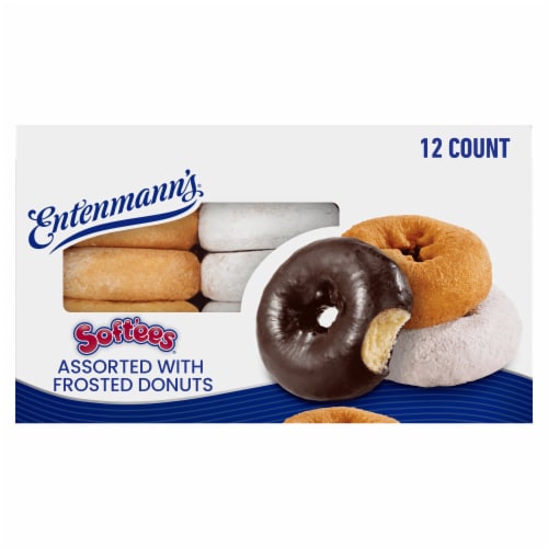 Entenmann's Soft'ees Plain, Powdered Sugar, Chocolate Frosted Donuts Perspective: front