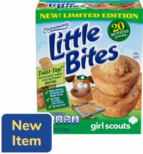 Entenmann's Little Bites Girl Scouts Toast-Yay! French Toast Muffins Pouches Perspective: front