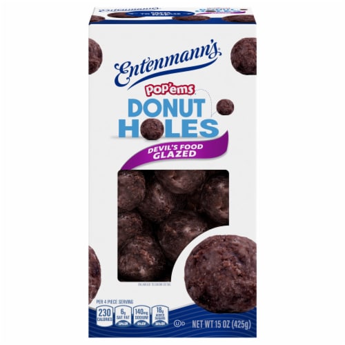 Entenmann's® Pop'ems® Devil's Food Glazed Donut Holes Perspective: front
