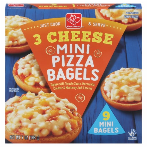 Harris Teeter® 3 Cheese Mini Pizza Bagel Snacks Perspective: front