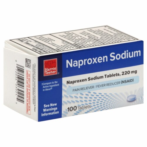 Harris Teeter® Naproxen Sodium 220mg Pain Reliever Tablets Perspective: front
