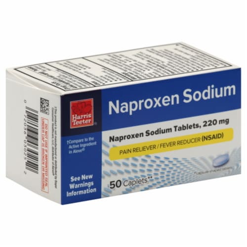 Harris Teeter® Naproxen Sodium 220mg Pain Reliever Caplets Perspective: front