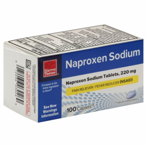 Harris Teeter® Naproxen Sodium 220mg Pain Reliever Caplets Perspective: front