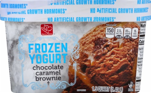 Harris Teeter™ Chocolate Caramel Brownie Frozen Yogurt Perspective: front