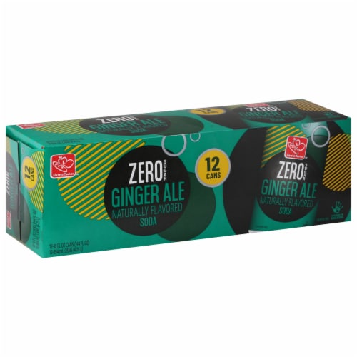 Harris Teeter Zero Sugar Ginger Ale Soda Perspective: front