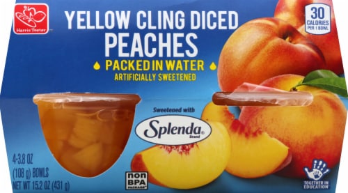 Harris Teeter™ Yellow Cling Diced Peaches Fruit Bowls Perspective: front