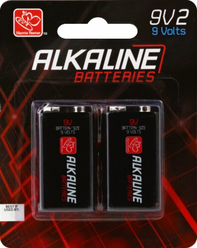 Harris Teeter Alkaline 9V Batteries - 2 Pack Perspective: front