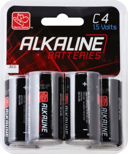 Harris Teeter Alkaline C Batteries - 4 Pack Perspective: front