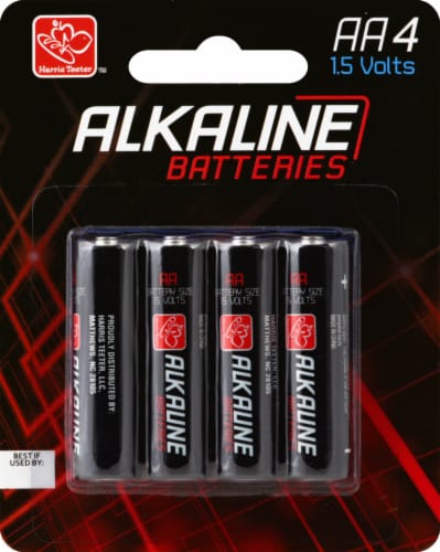 Harris Teeter Alkaline AA  Batteries - 4 Pack Perspective: front