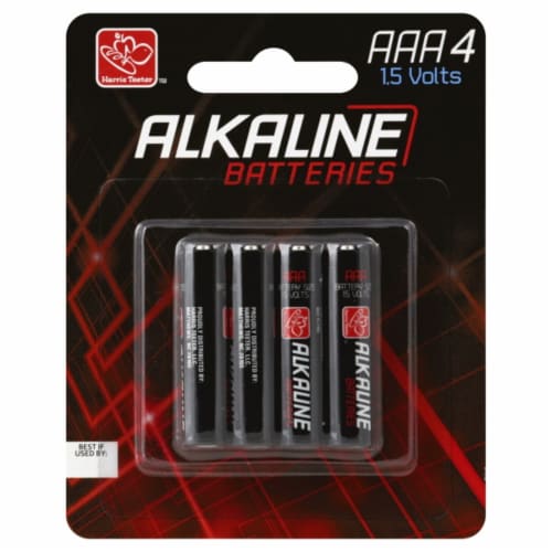Harris Teeter Alkaline AAA  Batteries - 4 Pack Perspective: front