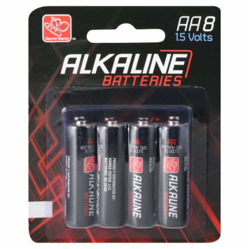 Harris Teeter Alkaline AA  Batteries - 8 Pack Perspective: front