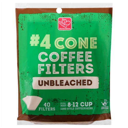Harris Teeter™ #4 Cone Unbleached Coffee Filters Perspective: front