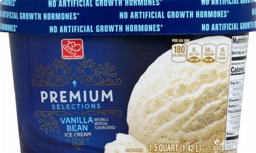 Harris Teeter Premium Selections Vanilla Bean Ice Cream Perspective: front