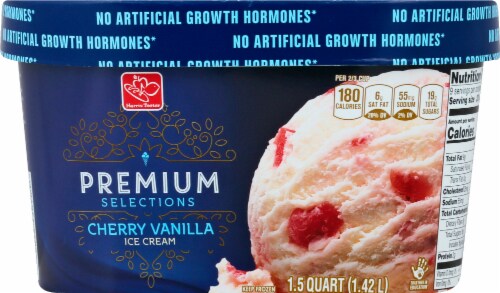 Harris Teeter Premium Selections Cherry Vanilla Ice Cream Perspective: front