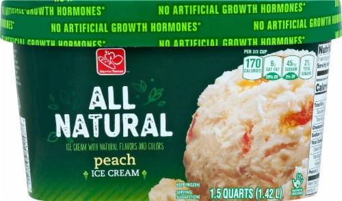 Harris Teeter All Natural Peach Ice Cream Perspective: front