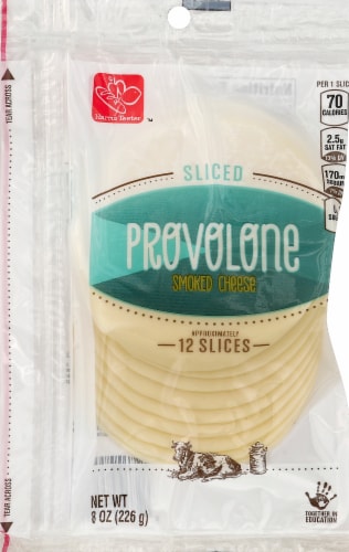 Harris Teeter Sliced Provolone Smoked Cheese Perspective: front