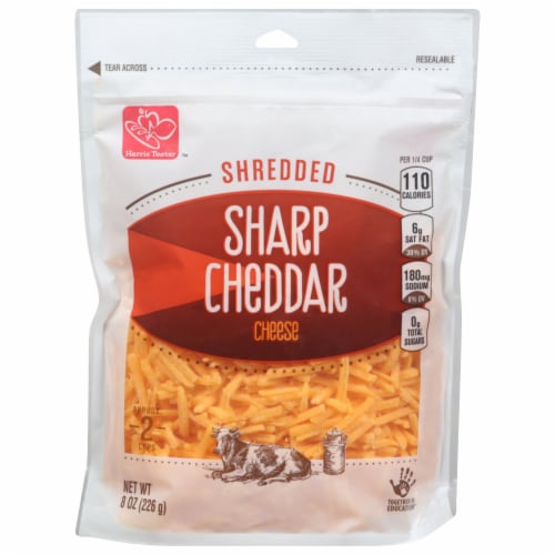 Harris Teeter Shredded Sharp Cheddar Cheese Perspective: front