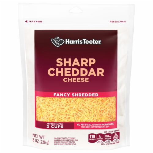 Harris Teeter Fancy Shredded Sharp Cheddar Cheese Perspective: front
