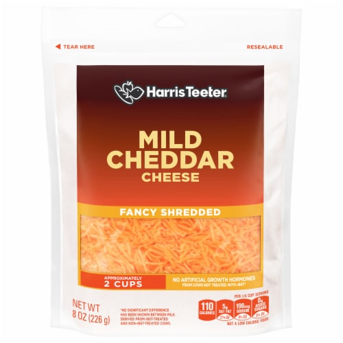 Harris Teeter™ Fancy Shredded Mild Cheddar Cheese Perspective: front