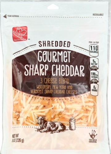 Harris Teeter­™ Gourmet Sharp Cheddar Blend Shredded Cheese Perspective: front