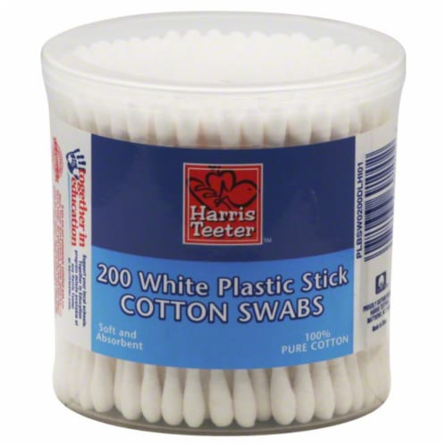 Harris Teeter™ Plastic Stick Cotton Swabs Perspective: front