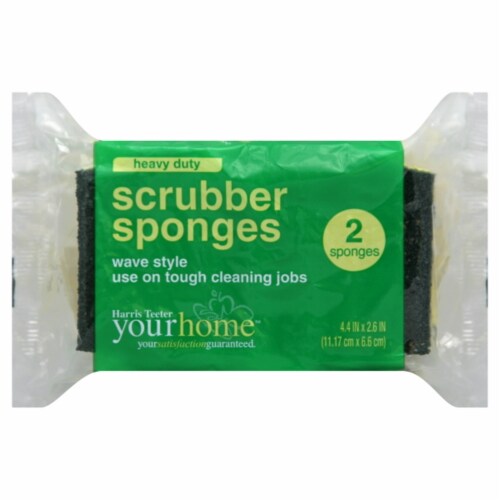 Harris Teeter™ Heavy Duty Wave Style Scrubber Sponges Perspective: front