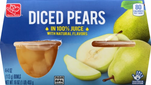 Harris Teeter™ 100% Juice Diced Pear Fruit Bowls Perspective: front