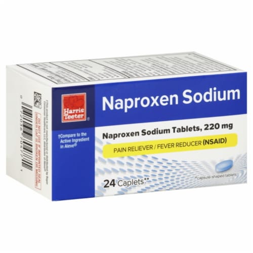 Harris Teeter® Naproxen Sodium 220mg Pain Reliever Caplets Perspective: front
