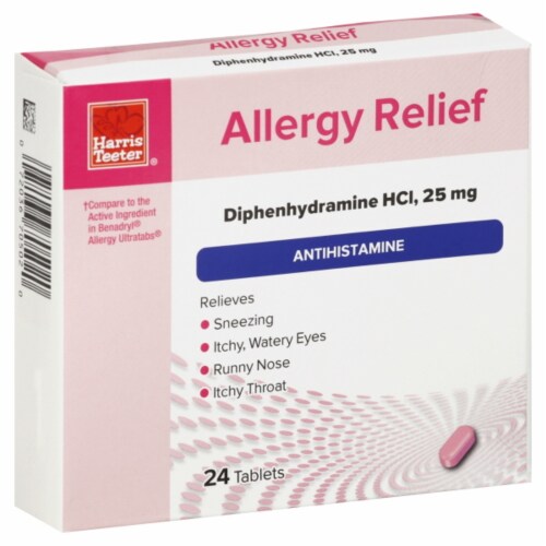 Harris Teeter® Allergy Relief 25mg Tablets Perspective: front