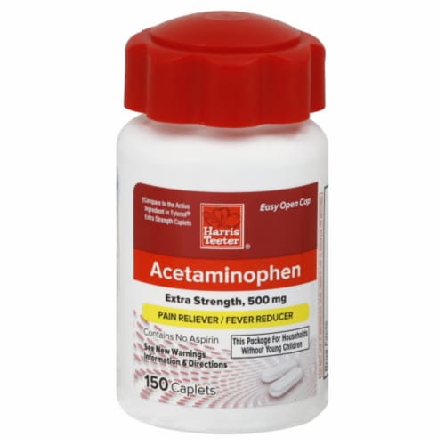 Harris Teeter® Extra Strength Acetaminophen Caplets 500mg Perspective: front