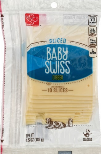 Harris Teeter™ Sliced Baby Swiss Cheese - 6.67 Ounces Perspective: front
