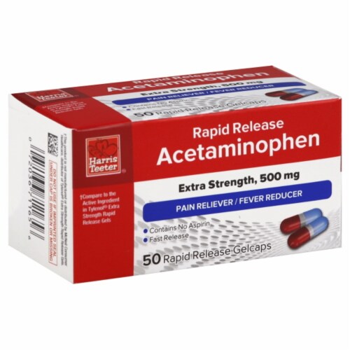 Harris Teeter™ Rapid Release Acetaminophen Gelcaps 500mg Perspective: front