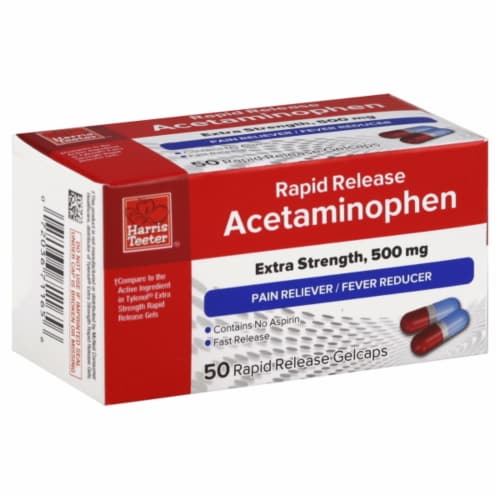 Harris Teeter™ Rapid Release Acetaminophen Gelcaps 500mg Perspective: front
