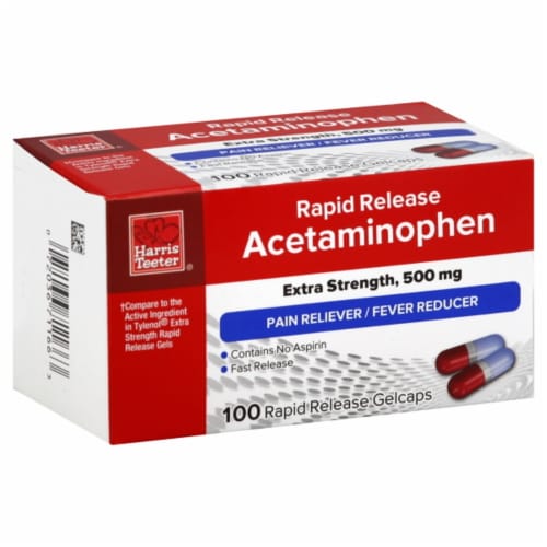Harris Teeter™ Rapid Release Acetaminophen Gelcaps 500mg Perspective: front