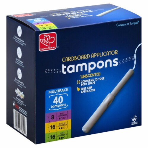 Harris Teeter™ Cardboard Applicator Unscented Tampons Multipack Perspective: front