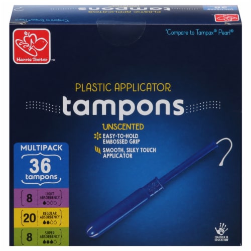 Harris Teeter™ Plastic Applicator Unscented Tampons Multipack Perspective: front