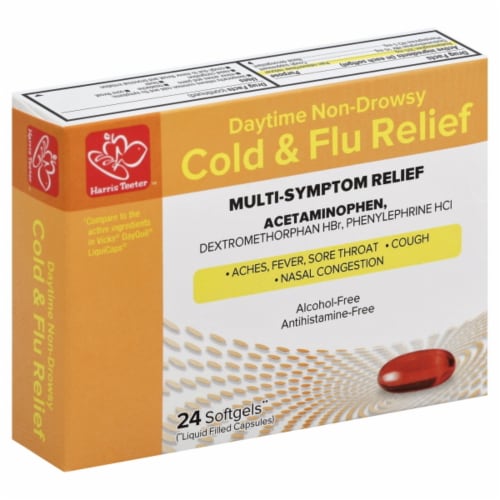 Harris Teeter™ Daytime Non-Drowsy Cold & Flu Relief Softgels Perspective: front