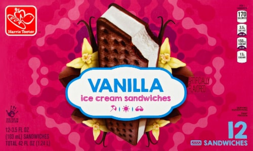 Harris Teeter™ Vanilla Ice Cream Sandwiches Perspective: front