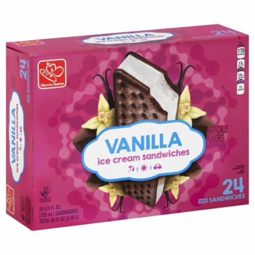Harris Teeter™ Vanilla Ice Cream Sandwiches Perspective: front